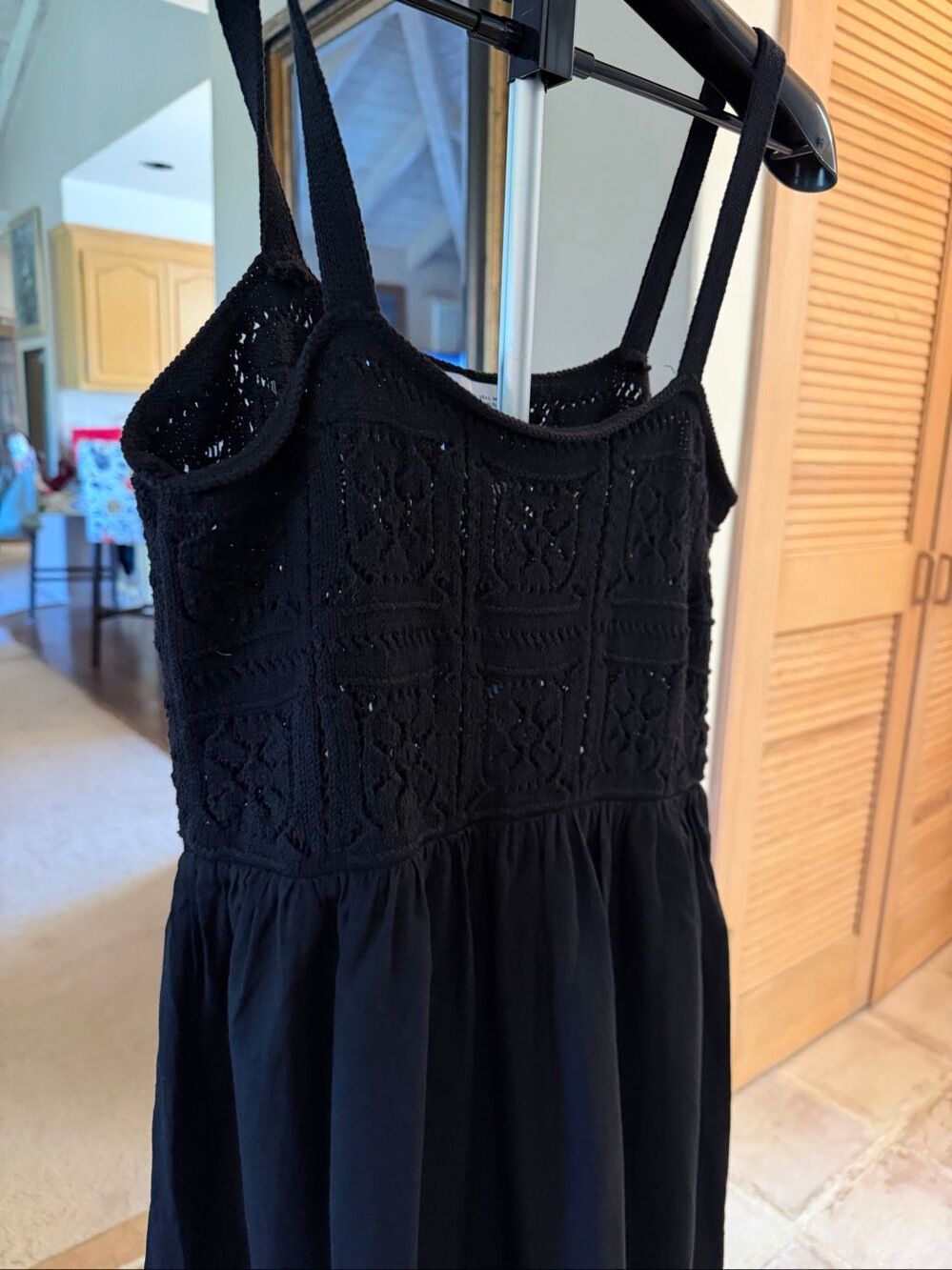 NWOT Zara black, crochet, lace maxi dress - Picture 6 of 7